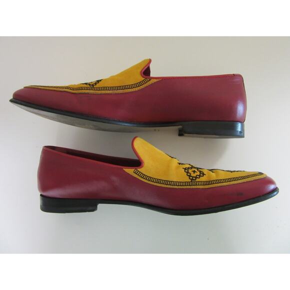 MANOLO BLAHNIK Rare Bold Color Block Geometric Embroidery 10 Slip On Loafers main image 7